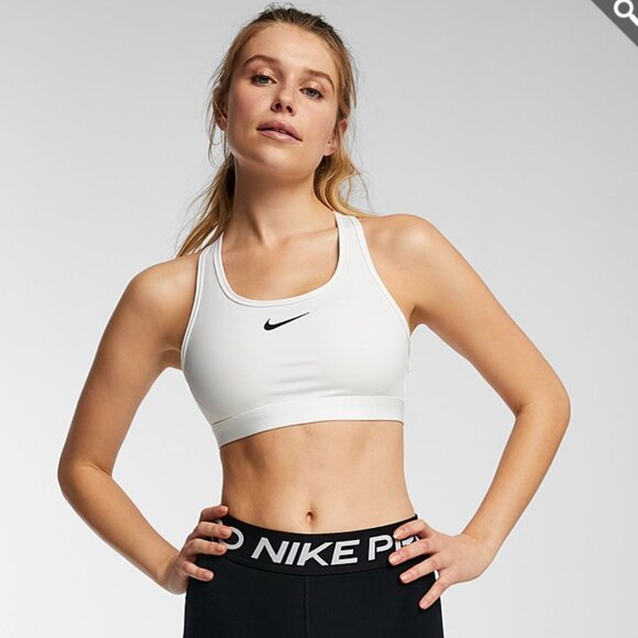 Nike Swoosh Racerback Bra - White - Picture 1 of 4